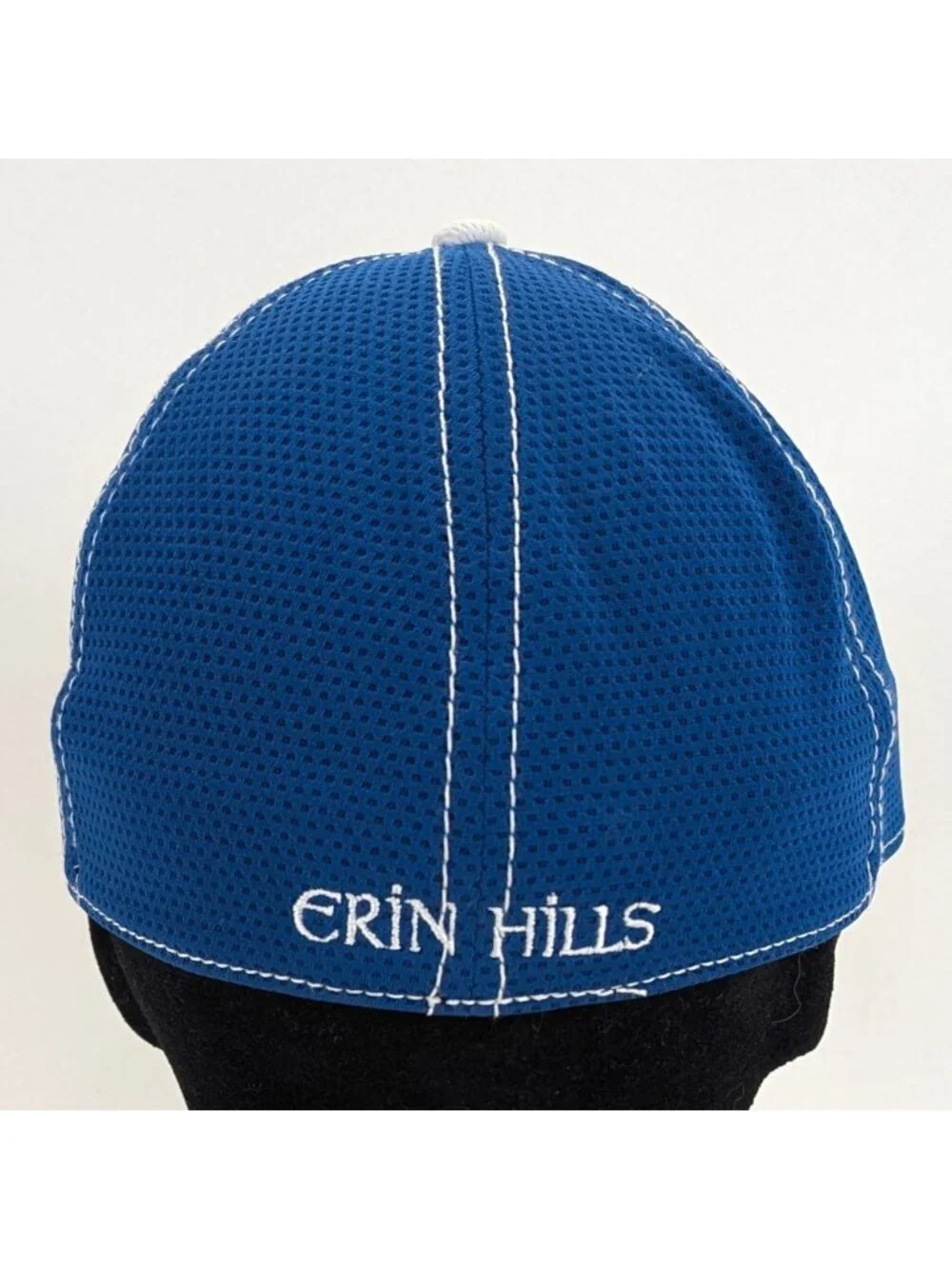 Erin Hills Golf Cap White Blue Clover Embroidered Adjustable Caddie Hat - Picture 3 of 9